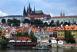 parts of the Old Town with Prague Castle