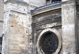 Bullet and shrapnel holes in the Cathedral