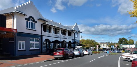 The pub overlooking the town.